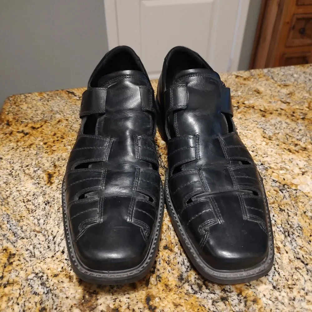 ECCO Mens Abel Black Monk Strap Weave Oxford Dress Shoe 601314 EUR 47 US 13-13.5 - Picture 8 of 12